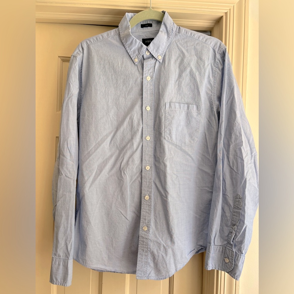 J. Crew Men’s Poplin Button Down Shirt - Slim Fit, Large